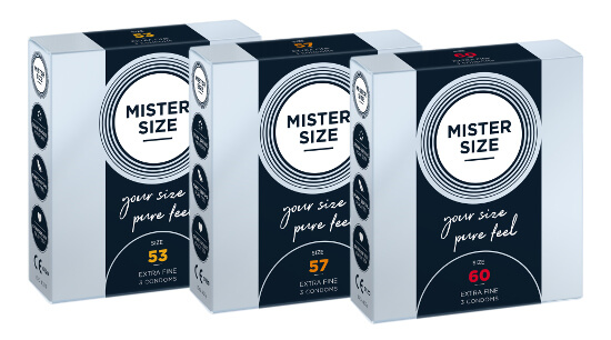Juego de cata MISTER SIZE 53-57-60 (preservativos 3x3)